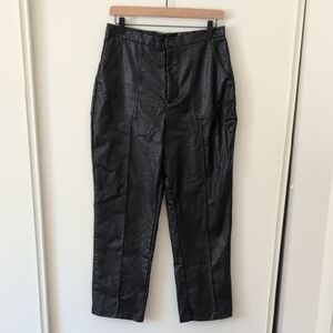 Princess Polly Womens 8 Black Faux Leather Pants Bikercore Party Darkfeminine